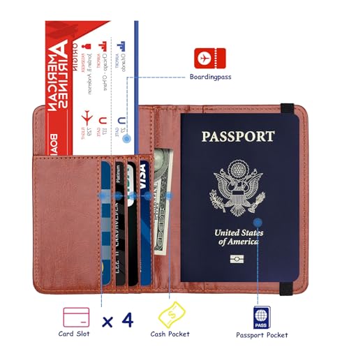 RFID Blocking Passport Holder (Brown / Upgraded)