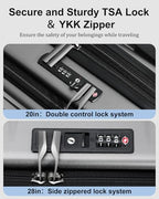 Expandable Luggage Sets (Gray / 20/28 Inch EXT)