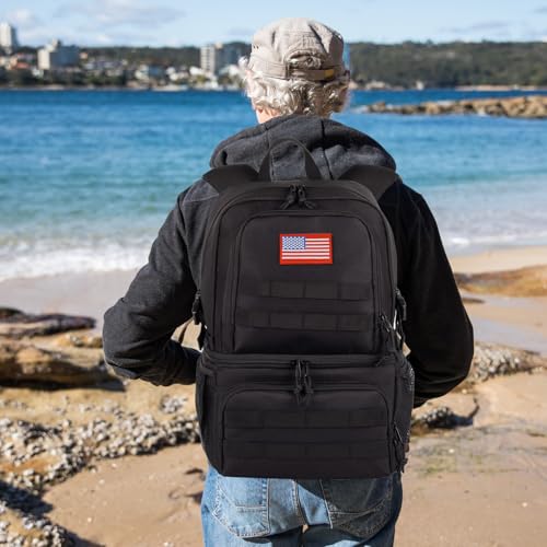 Tactical Double Deck Cooler Backpack for Men (Black / X-Large)