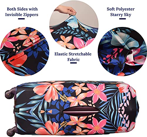 Suitcase Cover (Flower / L: Fit 26-28 Inch Luggage)