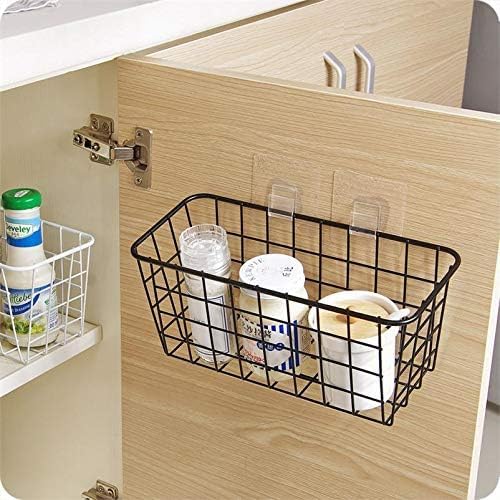 2 Set Hanging Wall Basket Organizer Over the Cabinet Door Wire Baskets - Image 5