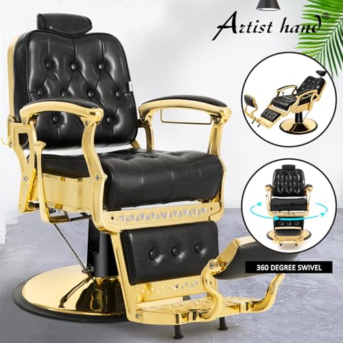 Barber Chair Salon Chair Heavy Duty Barber Chair (Gold)