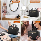 Hanging Toiletry Bag for Women Travel (Black / Medium)