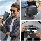 Electronic Organizer Zipper Bag Tech Kit (Vintage Black -【Fits Apple Accessories】- 2 / Electronic Storage Case - Sturdy Handmade)