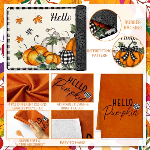 10 Pcs Fall Pumpkin Kitchen Decor Set for Home (Modern Color / Classic Style)