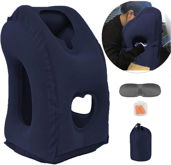 Inflatable Travel Pillow for Airplane, Inflatable Neck Air Pillow for Sleeping by Kimiandy