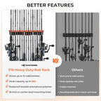 V15 Vertical Fishing Rod Holder (Black - Upgraded - 2 Pack (Store 30 rods))