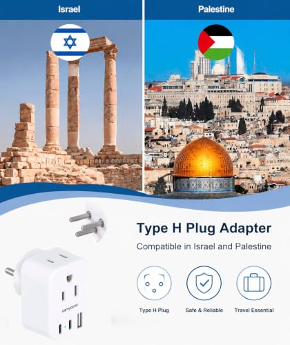Israel Travel Adapter (Type H - Israel Palestine)