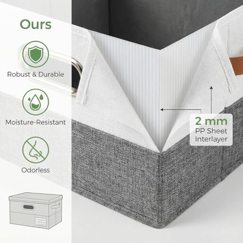 Storage Bins with Lids [3 (Grey & White / S(3-Pack))