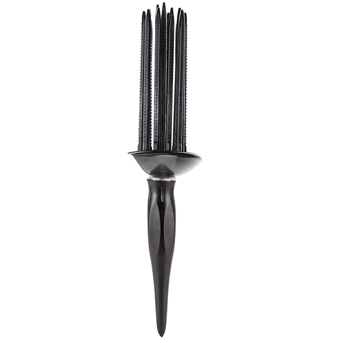 Practical Round Curling Comb Curl Defining Brush Hair Styling Tool for Women for Perfect Hairstyles for Casual Wear or Special Events (black)