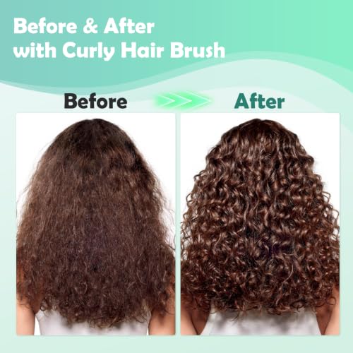 Curl Defining Brush with Side Gear for Curly Hair (Green)