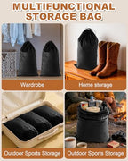 4 Pcs Shoe Bags for Travel (Black Beauty / 21.2"x13.3")