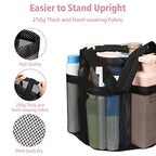 Mesh Shower Caddy Portable (1 Pack Black / L (Round Dorm Caddy))