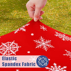 2 Pack Rectangle Spandex 6FT Elastic Fitted Christmas Tablecloth (White & Red / 72" x 30" (Rectangular))