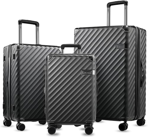 3 Piece Luggage Set (3-Piece Set (20/24/28) / Charcoal Metallic)