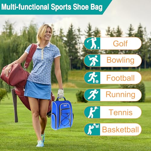 Golf Shoe Bag for Travel (Blue)