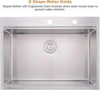 33x22 Drop In Kitchen Sink Workstation-Bokaiya Stainless Steel Kitchen Sink - Image 5