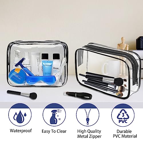 16 Pieces Clear Makeup Bags Bulk (16pcs Black)