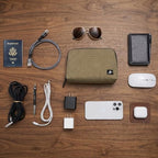 Electronic Organizer Travel Case (Brown Plaid / Large)