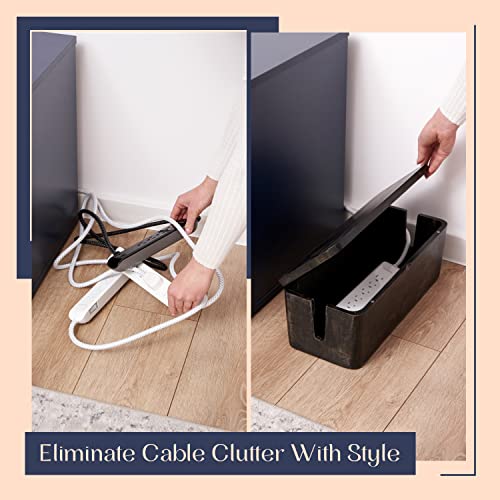 Large Cable Management Box (Rustic Black)