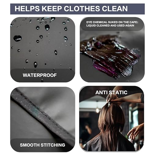 Salon Professional Barber Cape with Multi position Snap Closure Hair Cutting Kits Thick Hairdressing Capes for Unisex 47” * 63” (47 * 63)