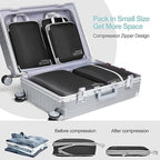 Compression Packing Cubes for Travel (04 Black / 5-Piece Set)