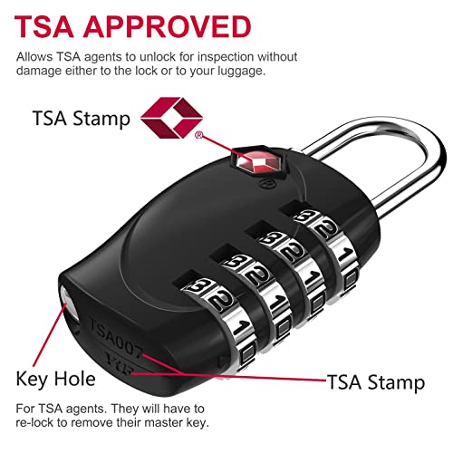 Luggage Locks TSA Approved (Black, 2P)