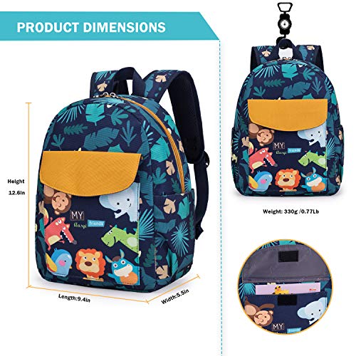 Cute Zoo Little 2d Backpack Kid Backpacks for Girls and Boys Toddler Backpack Waterproof Preschool Safety Harness Leash (Zoo)
