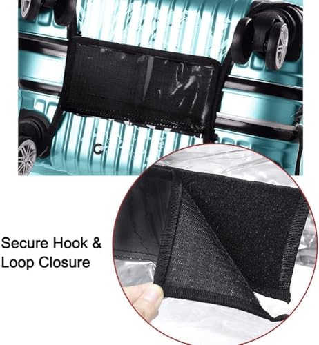 24 Inch Waterproof Clear Suitcase Cover (Black Trim-0.4mm / 24" Suitcase Cover.)