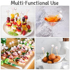 100 Pieces Baseball Decorative Sports Ball End Cocktail Skewers 4.7 Inch Bamboo Cocktail Picks Wooden Decorative Fruit Toothpicks for Appetizers Bar Drinks Fruit Sandwich Buffets Party Supplies (Baseball)