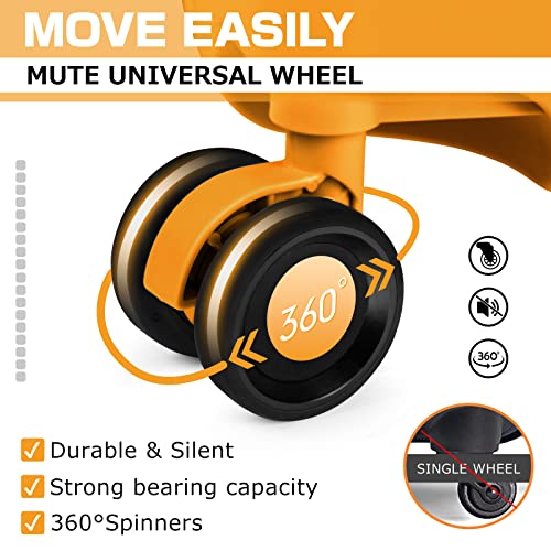 Luggage PC+ABS Aluminum Frame Zipperless Checked Luggage Hard Shell Suitcase with TSA Lock Double Spinner Wheels 24 Inch Orange (Orange / 24-inch(upgraded Tsa Lock))