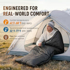 Sleeping Bag for Adults (Dark Grey / 87"x32.7")
