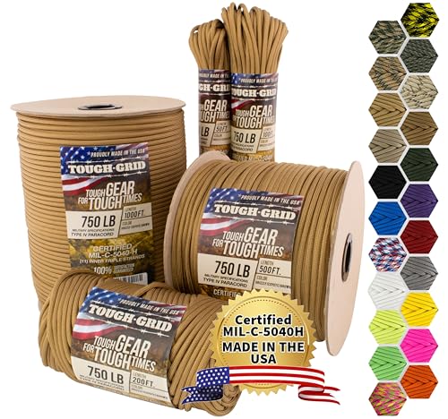 750 Paracord 100% Nylon (Grizzly Brown / 50 Ft.)