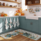 10 Pcs Fall Thanksgiving Pumpkin Kitchen Decor Set (Light Blue / Classic Pumpkins)