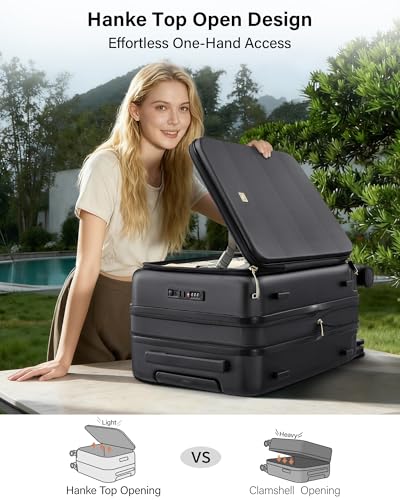 Expandable Large Checked Luggage (Jet Black / 28 Inch EXT)