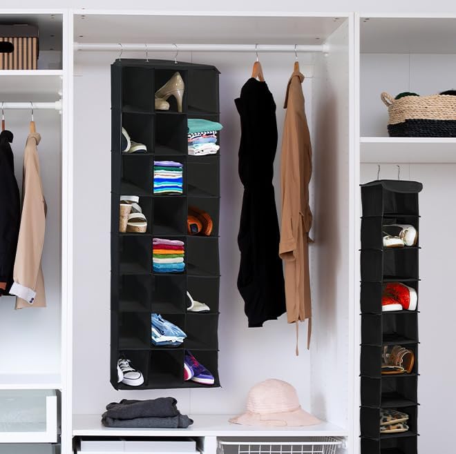 SIMPLE HOUSEWARE Hanging Closet Organizers 24 Section Shoe Shelves - Image 2