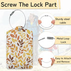 Hello Fall Luggage Tag for Suitcase (Hello Fall Autumn Leaves)