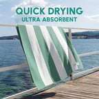 Waffle Microfiber Beach Towel (Sea Green)