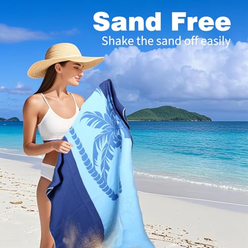 Large Beach Towel 71 x 39 Inch (Blue)