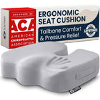 Seat Cushion Memory Foam Chair Pad for Tailbone Pain Relief (Light Gray / X-Large)