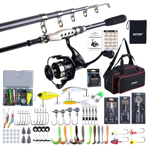Fishing Rod and Reel Combo (1 Rod & 1 Reel Spinning Fishing Combo - Oxford Soft Case / 2.4M/8FT - B)
