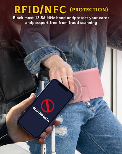 Passport Holder Wallet Cover for Travel (Light Pink)