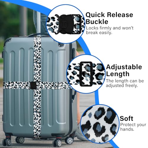 Luggage Straps for Suitcases (Black Leopard)