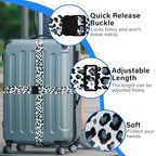 Luggage Straps for Suitcases (Black Leopard)