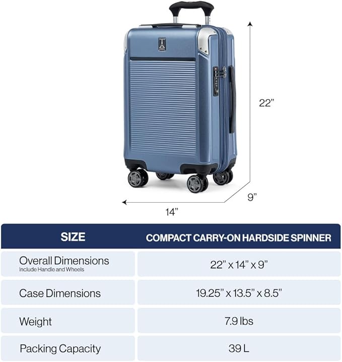 Travelpro Platinum Elite Hardside Expandable Carry on Luggage, 8 Wheel Spinner - Image 3