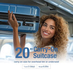 Carry On Luggage 22x14x9 Airline Approved (Sapphire)
