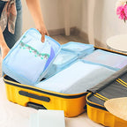 2 Packs Travel Packing Cubes 10 Pcs with Shoe Bags Blue (Blue)