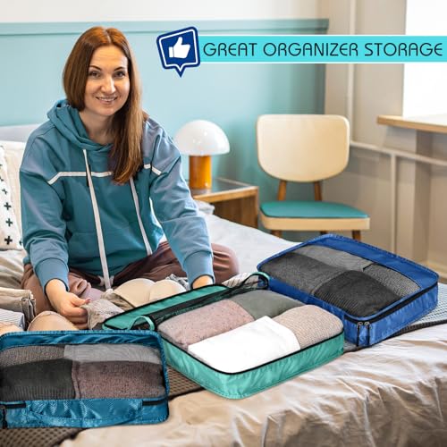 Packing Cubes for Suitcase Large Organizer Bags (Blue / Large)