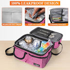 Insulated Lunch Bag Women Men (Heather Pink)