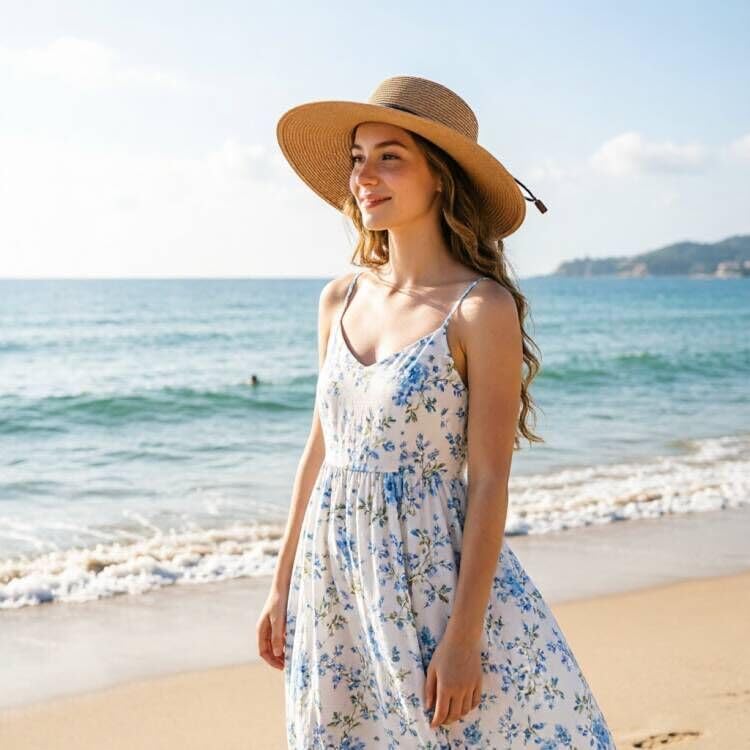 Womens Sun Straw Hat Bowknot Hat Summer Wide Brim Bucket Hats Foldable Beach Sun Hats Roll up UPF 50+ (1 Pack Bowknot Hat: Khaki, 4.7" Brim)